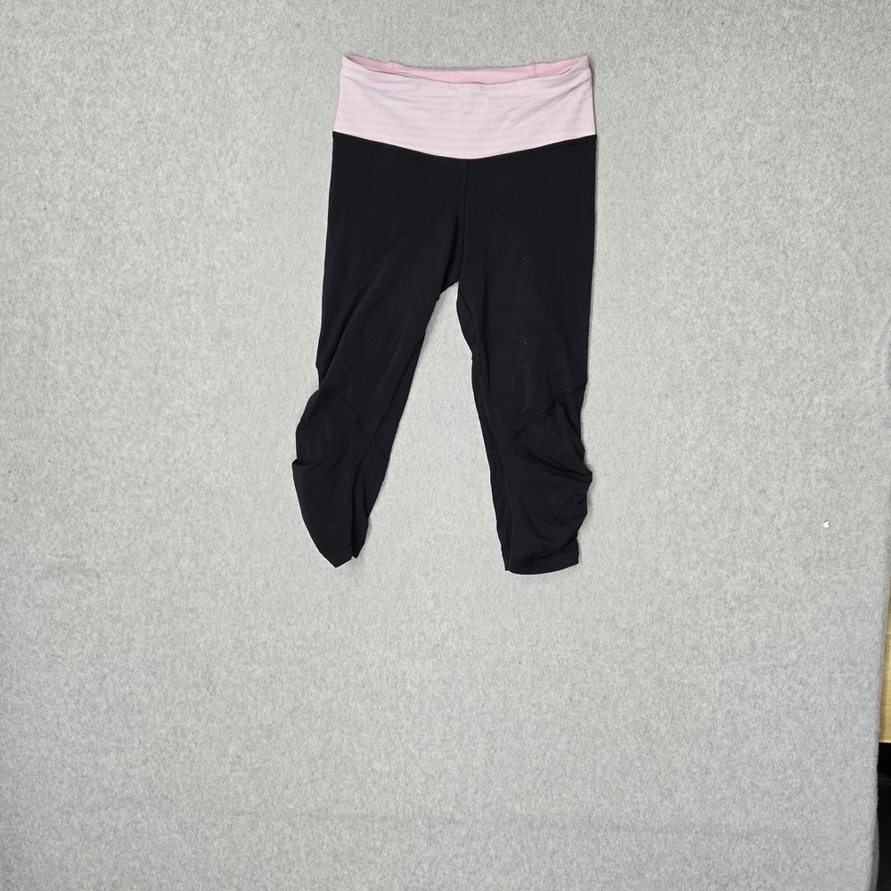 Lululemon Women Activewear Pants 4 Black Inspire Crop Zipper Athletic
